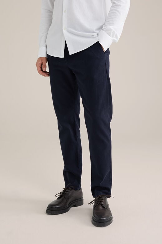 We Fashion Slim Fit Chino Met Structuur Donkerblauw
