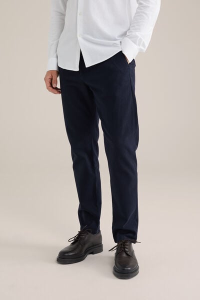 We Fashion Slim Fit Chino Met Structuur Donkerblauw