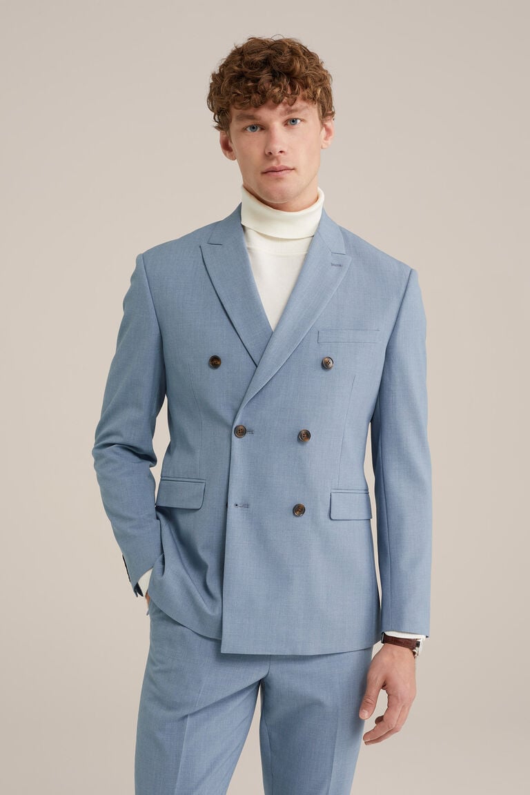We Fashion Slim Fit Double-breasted Blazer Grijsblauw