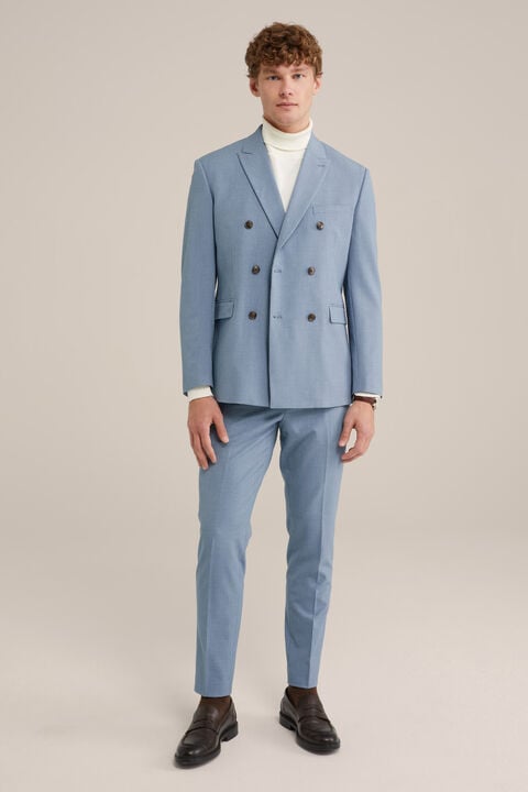 we fashion Slim fit double breasted pak met stretch - THE FLEX SUIT