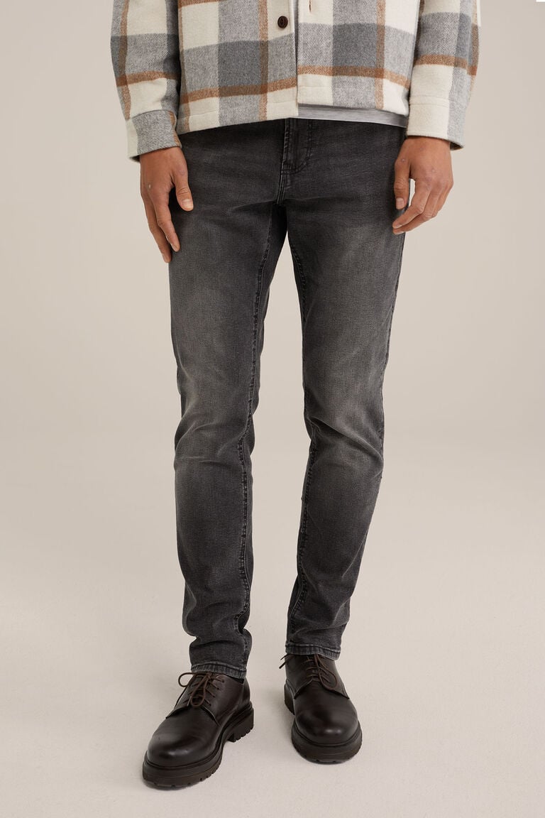 We Fashion Slim Fit Jeans Met Medium Stretch Donkergrijs