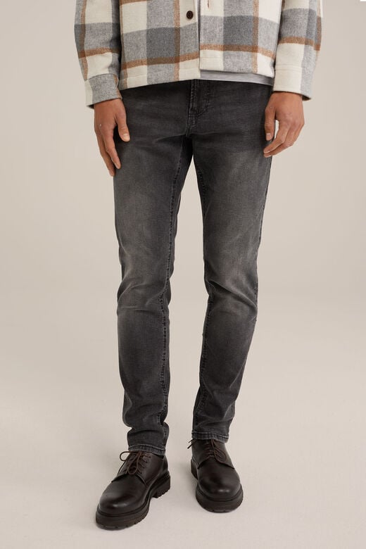 We Fashion Slim Fit Jeans Met Medium Stretch Donkergrijs