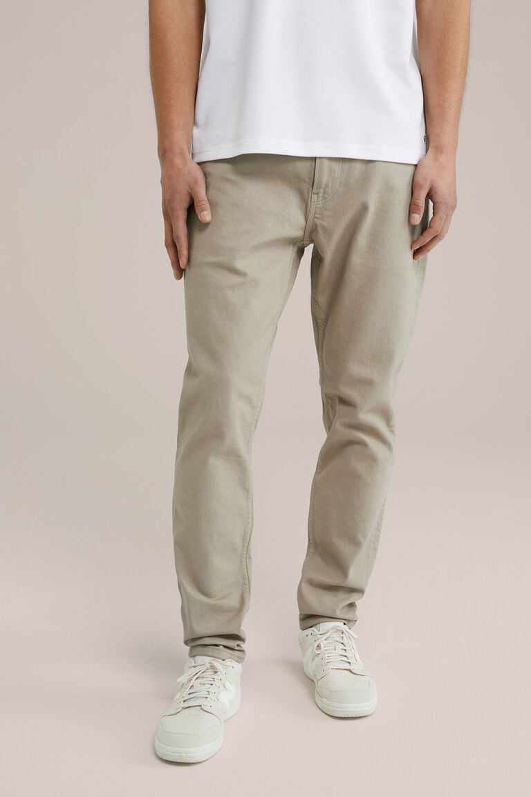 We Fashion Slim Fit Jeans Met Medium Stretch Lichtbruin