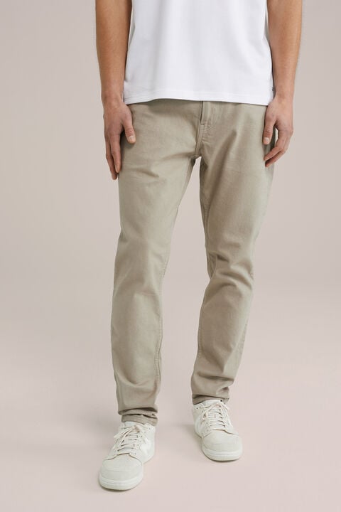 we fashion slim fit jeans met medium stretch Lichtbruin