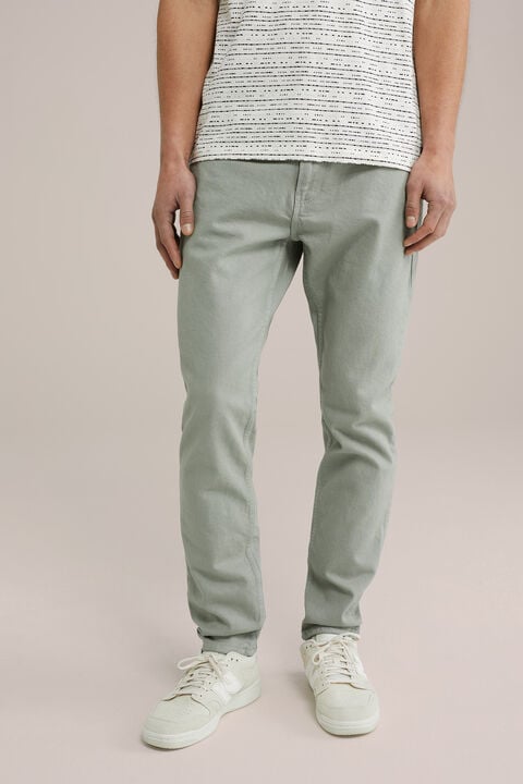 we fashion slim fit jeans met medium stretch Pastelgroen