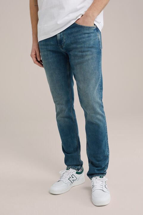 we fashion slim fit jeans van jog denim Donkerblauw