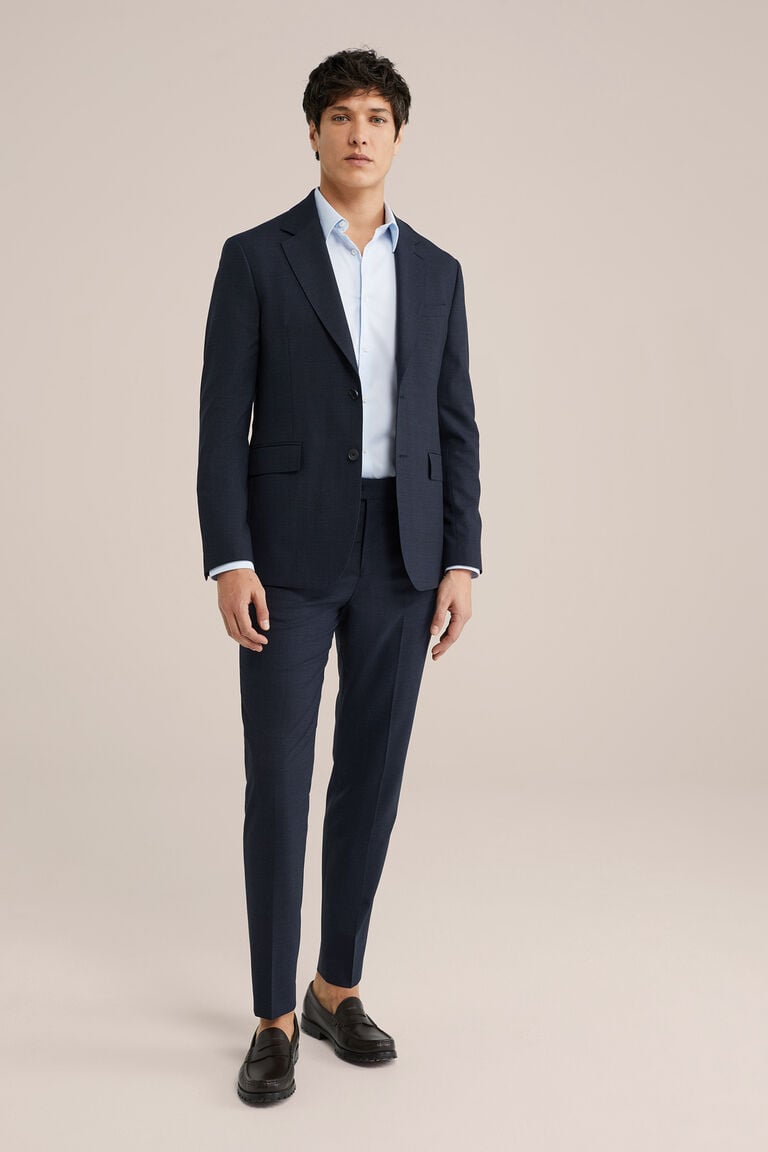 We Fashion Slim Fit Premium Pak Met Met Structuur Van Wolmix