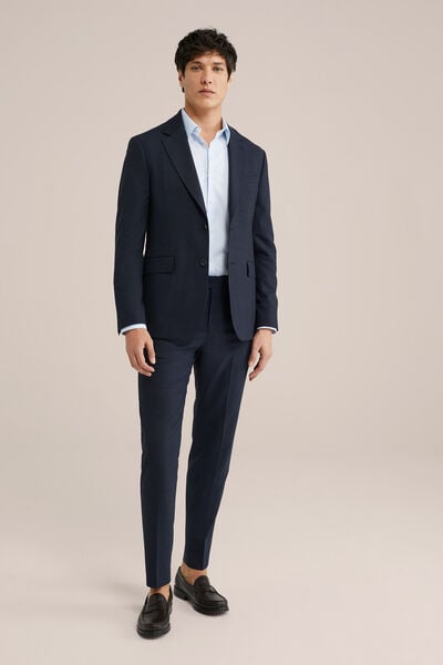 We Fashion Slim Fit Premium Pak Met Met Structuur Van Wolmix