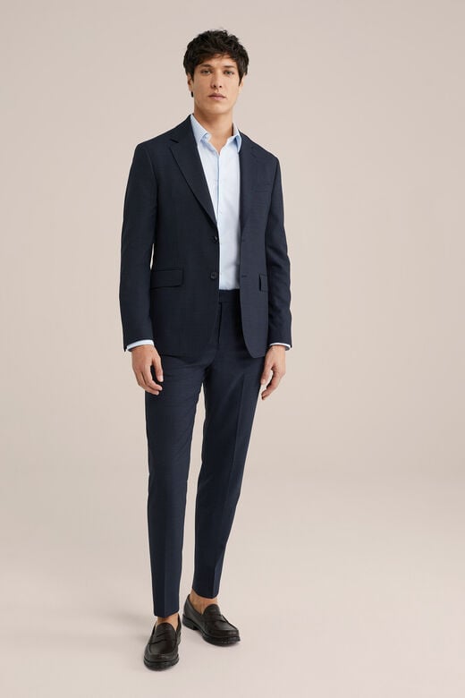 We Fashion Slim Fit Premium Pak Met Met Structuur Van Wolmix