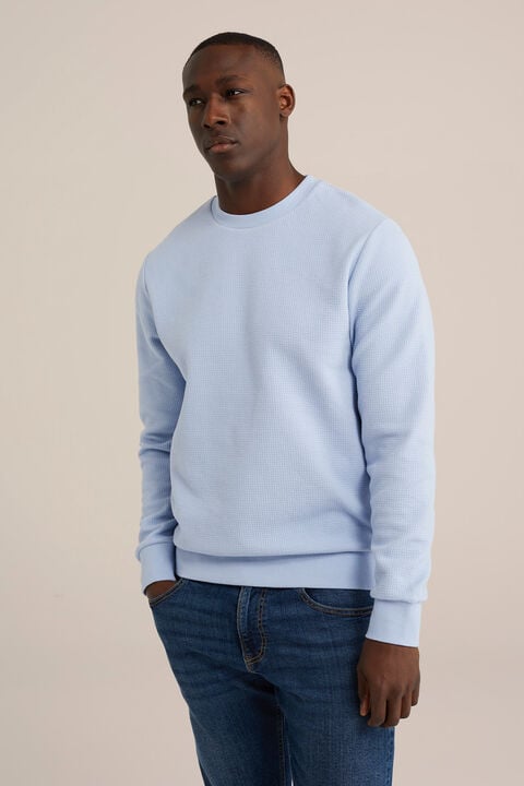 we fashion sweater met antibacteriële finish IJsblauw