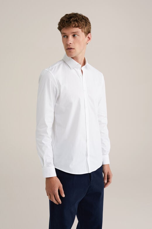 We Fashion Tall Fit Anti-odour Overhemd Met Stretch Wit