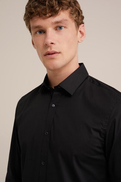 We Fashion Tall Fit Anti-odour Overhemd Met Stretch Zwart