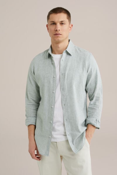 We Fashion Tall Fit Overhemd Van Linnenmix Lichtgroen