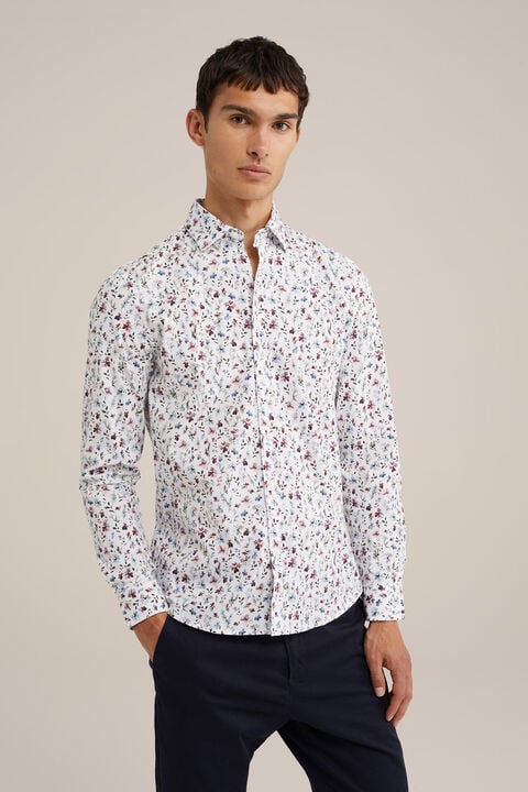 we fashion Tall fit poplin overhemd met dessin Multikleur