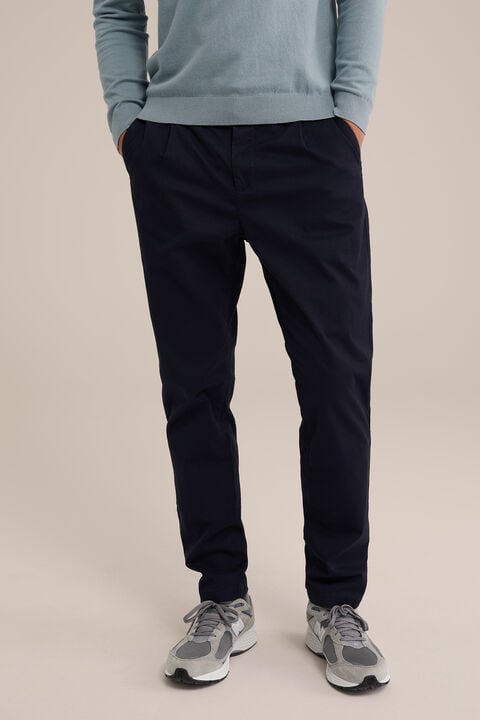 we fashion tapered fit chino met stretch Donkerblauw