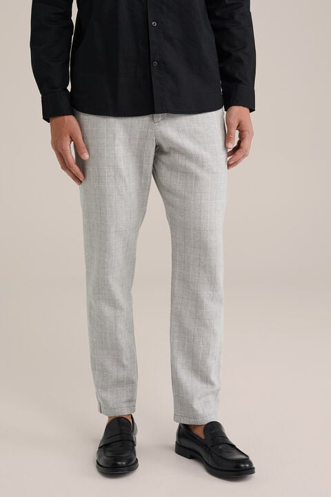 we fashion Tapered pantalon van linnenmix Lichtgrijs