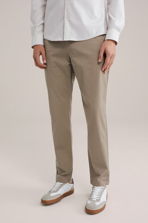 we fashion Tapered soft touch chino van katoen modalmix Beige