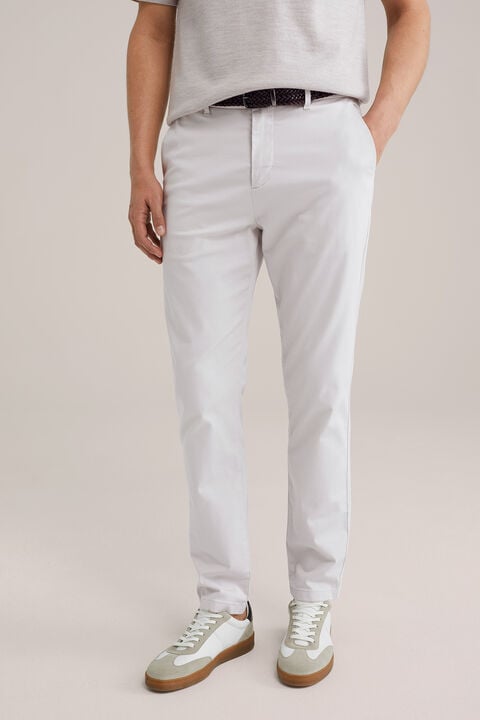 we fashion Tapered soft touch chino van katoen modalmix Gebroken wit