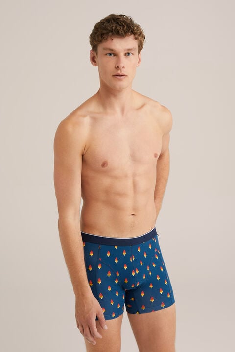 we fashion boxer met dessin Donkerblauw