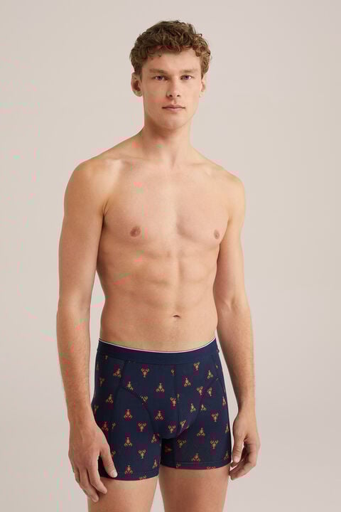 we fashion boxer met dessin Donkerblauw