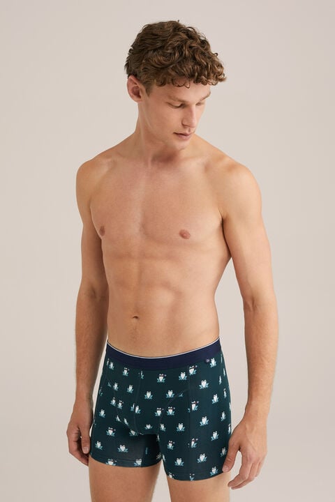 we fashion boxer met dessin Donkergroen