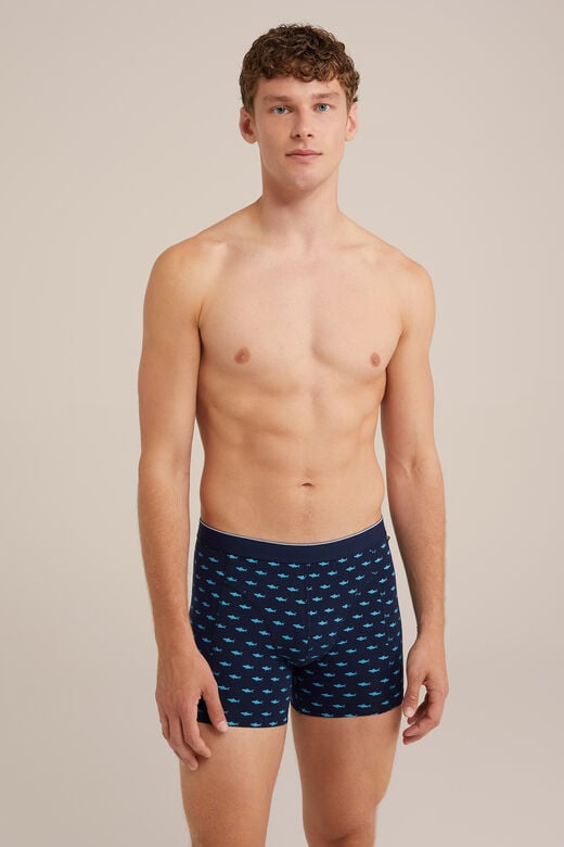 We Fashion Boxershort Met Dessin Donkerblauw