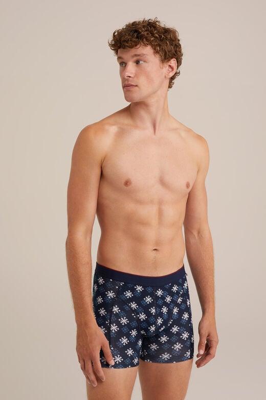 We Fashion Boxershort Met Dessin Donkerblauw