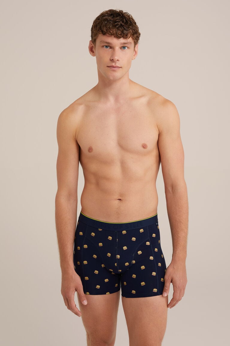 We Fashion Boxershort Met Dessin Donkerblauw