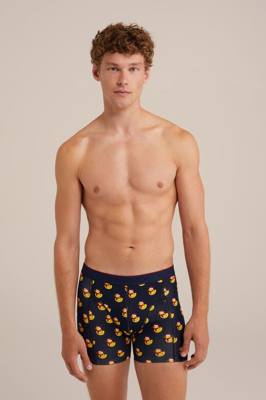 We Fashion Boxershort Met Dessin Donkerblauw