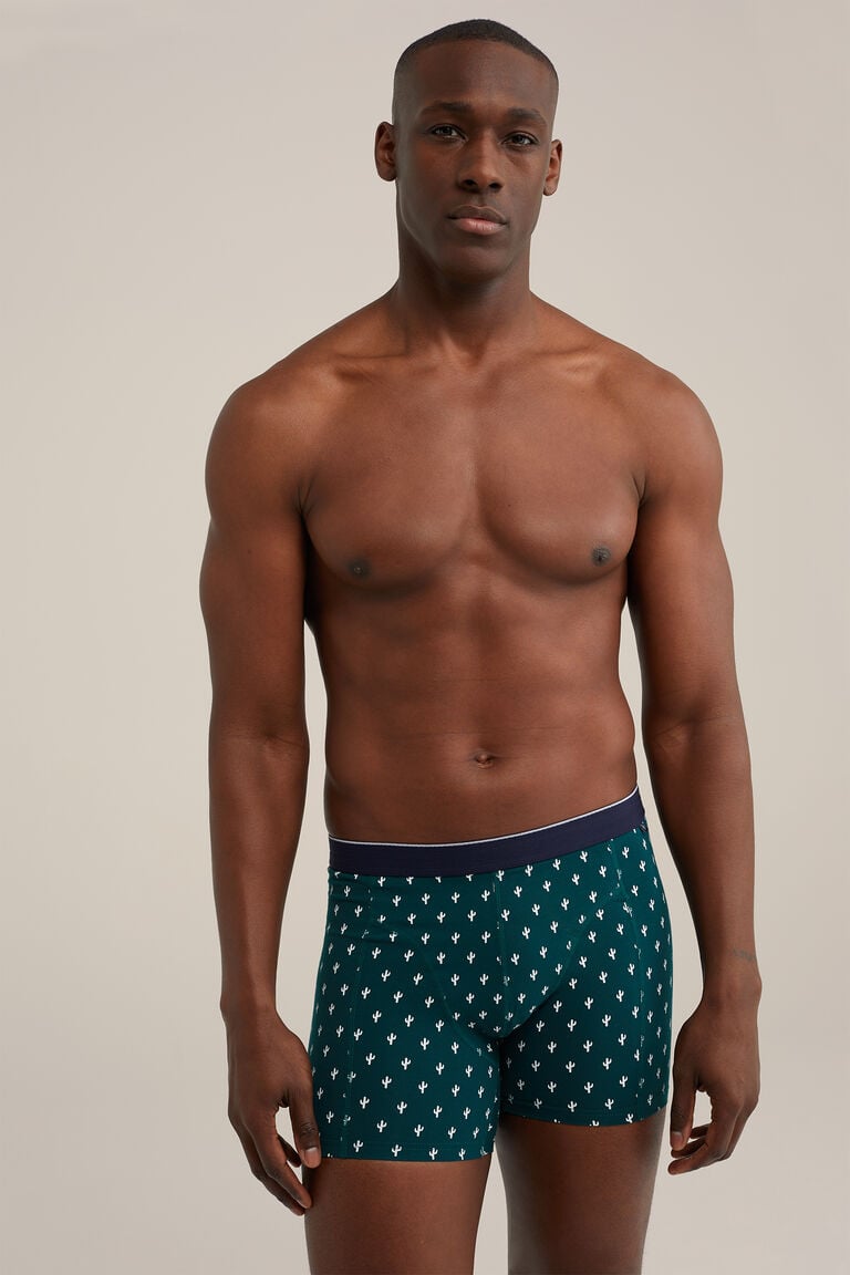 We Fashion Boxershort Met Dessin Donkergroen