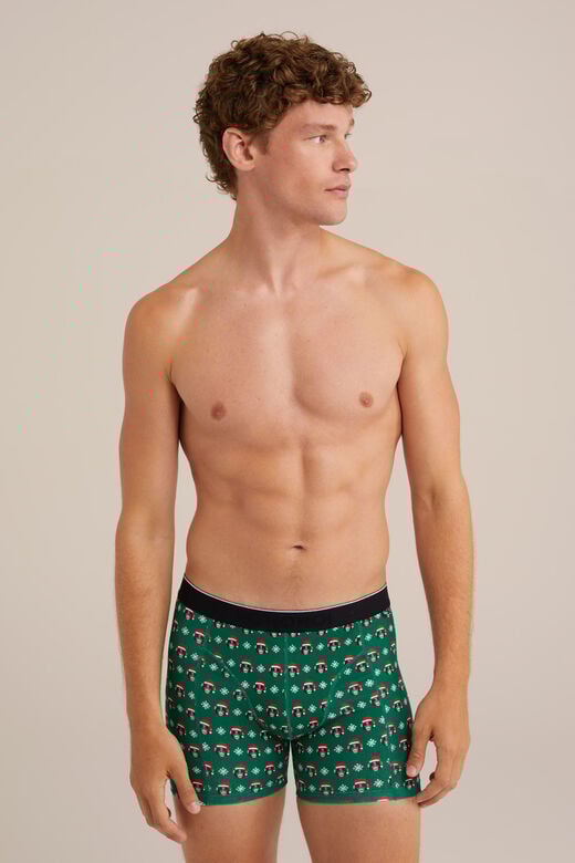 We Fashion Boxershort Met Dessin Donkergroen