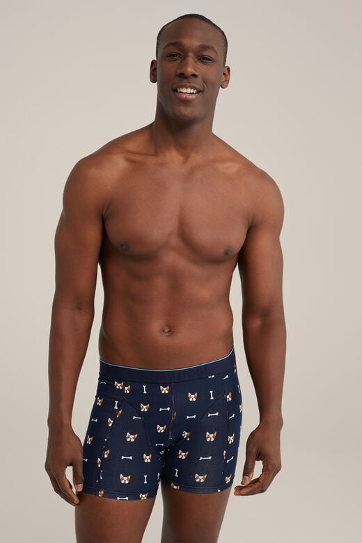 We Fashion Boxershort Met Dessin Marineblauw