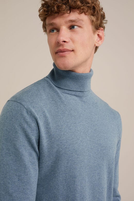 We Fashion Coltrui Fijngebreid Lichtblauw