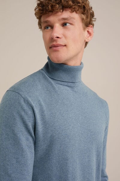 We Fashion Coltrui Fijngebreid Lichtblauw