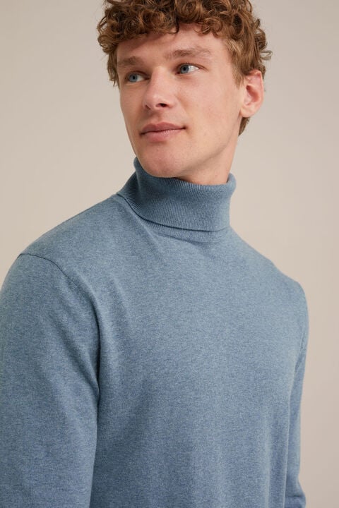 We Fashion Coltrui Fijngebreid Lichtblauw