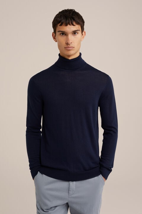 we fashion coltrui van merinowol Donkerblauw