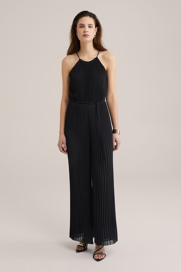 We Fashion Combinaison Plissée Femme Noir