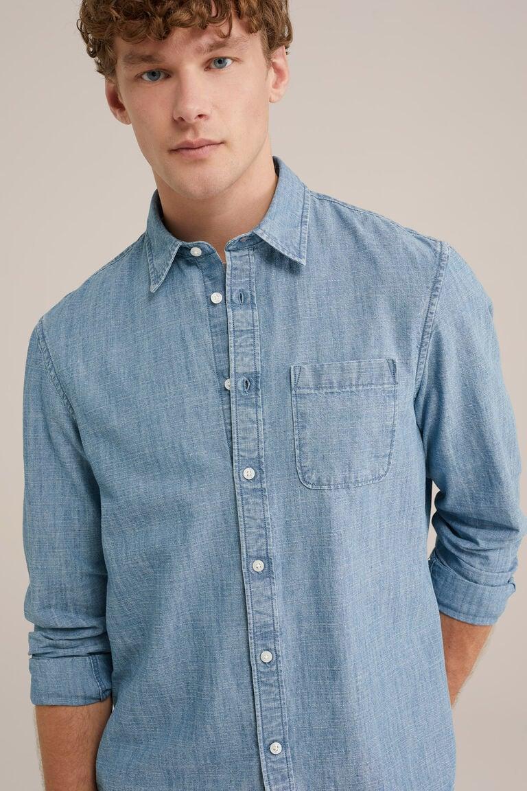 We Fashion Denim Overhemd Lichtblauw
