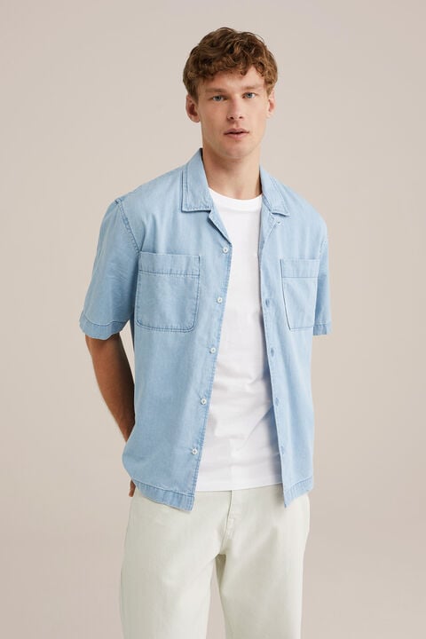 We Fashion Denim Overhemd Lichtblauw