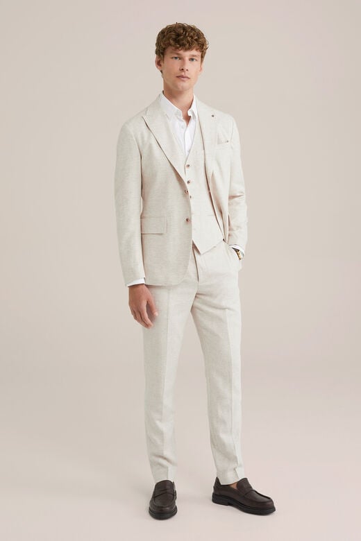 We Fashion Driedelig Linnen Slim Fit Pak