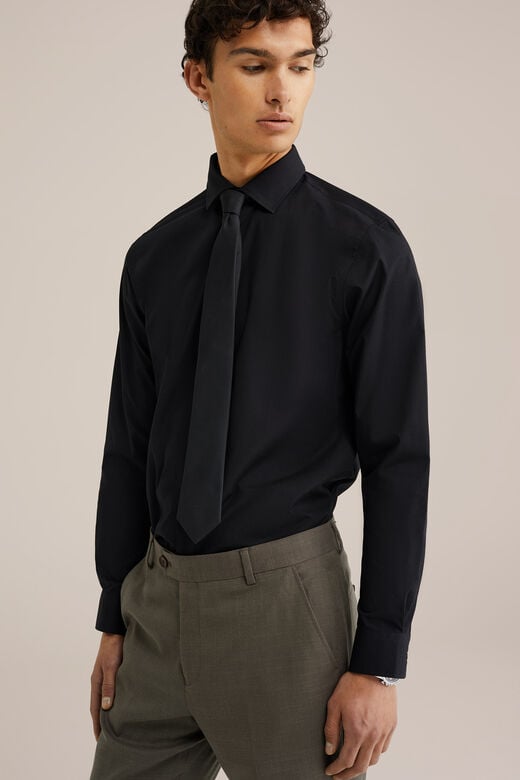 We Fashion Easy Care Overhemd Zwart