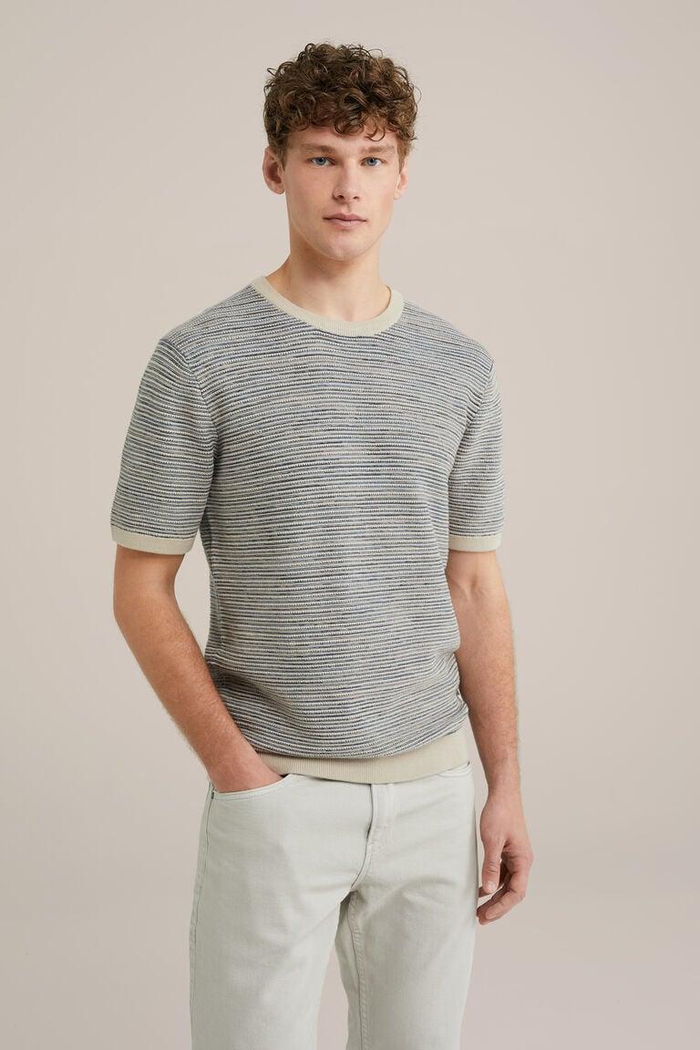 We Fashion Gebreid Regular Fit T-shirt Beige