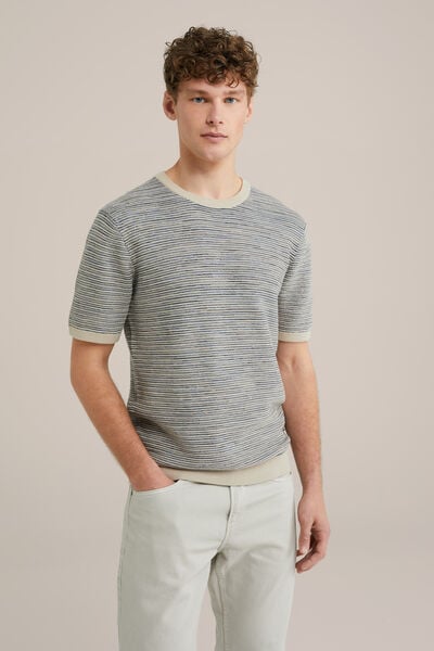 We Fashion Gebreid Regular Fit T-shirt Beige