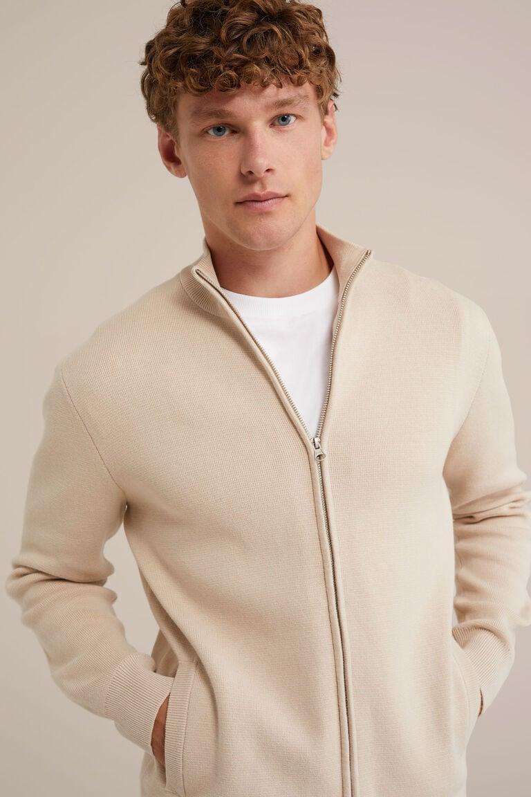 We Fashion Gebreid Vest Met Opstaande Kraag Beige