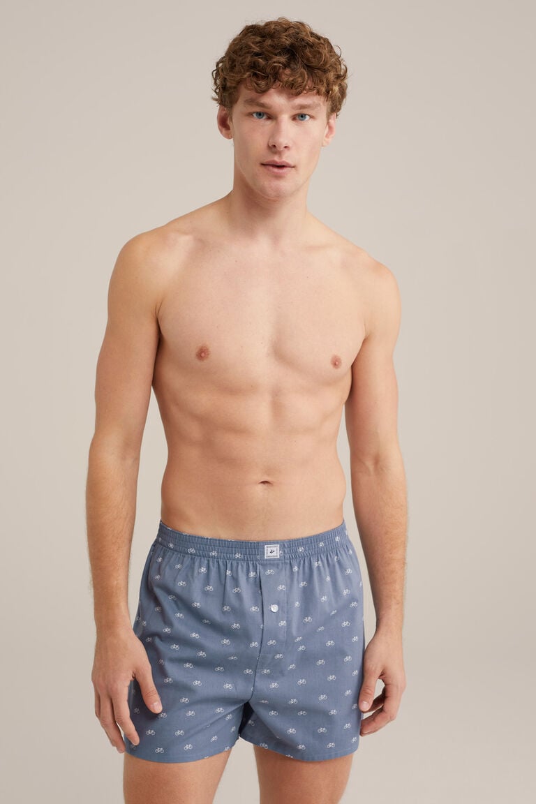 We Fashion Geweven Boxershort Grijsblauw