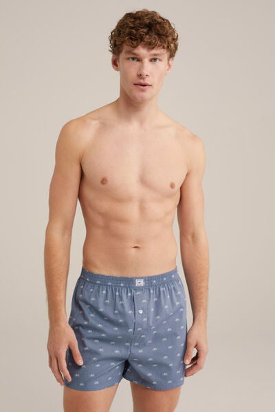 We Fashion Geweven Boxershort Grijsblauw