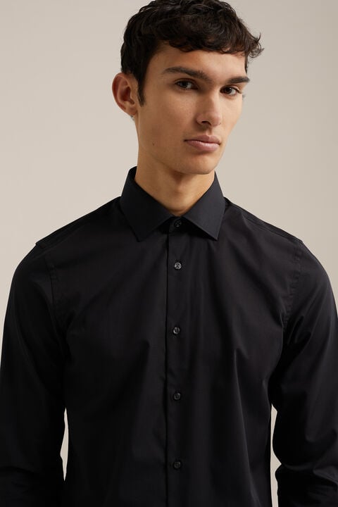 we fashion geweven overhemd van katoenmix Zwart