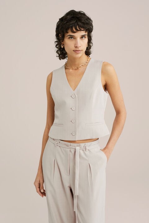 we fashion Gilet femme à rayures Beige