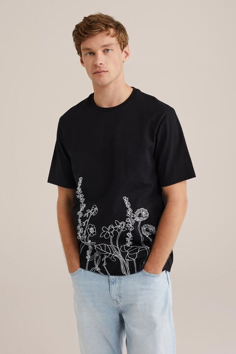 We Fashion Heavyweight Relaxed Fit T-shirt Zwart