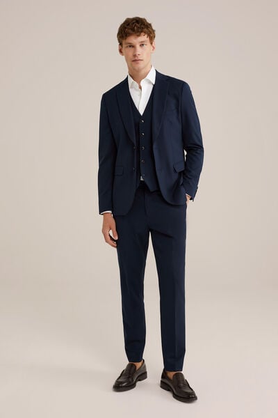 We Fashion Heren Slim Fit Blazer Donkerblauw